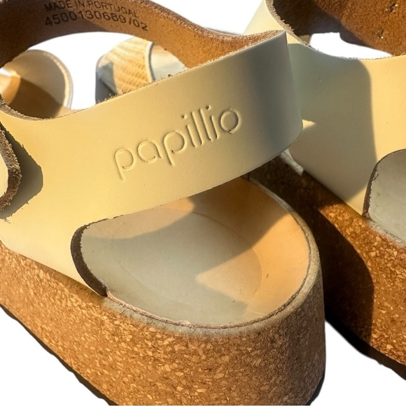 Birkenstock Papillio White and Tan Wedge Strappy Sandals Size 40, NEW - Picture 16 of 16